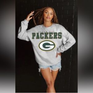 GREEN BAY PACKERS RELAXED FIT HEATHERED LONG SLEEVE FRENCH TERRY PULLOVER